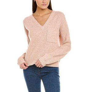 💕NAADAM💕 Cashmere Fisherman V-Neck Sweater ~ Rose Pink XL NWT